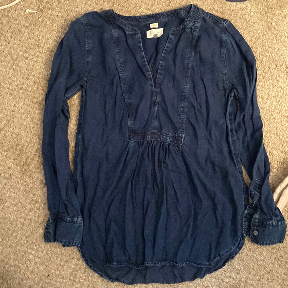 Loft denim blouse.